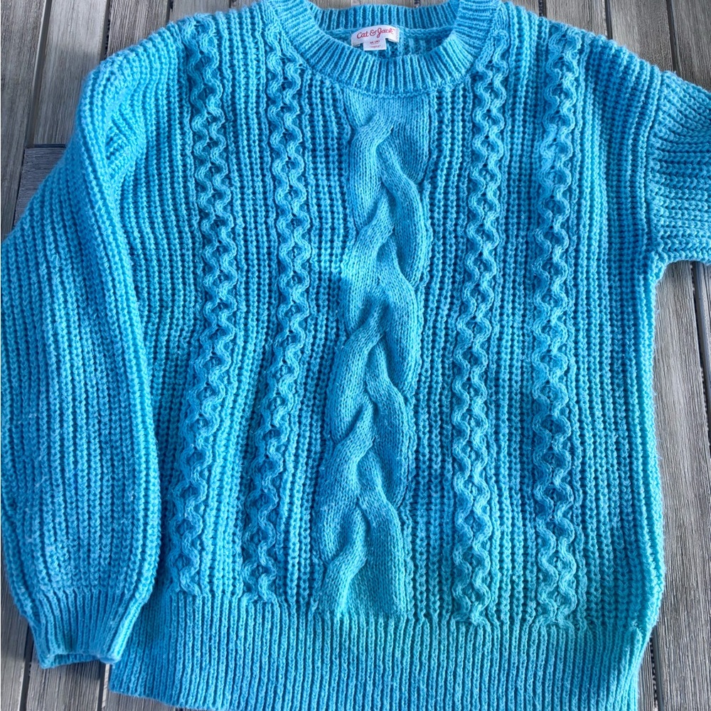 Cat & Jack Blue Cable Knit Sweater
